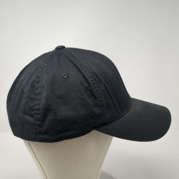 Yupoong Fitted Baseball Hat Black XL Solid Flexfit Vent Holes Blank - Picture 5 of 9